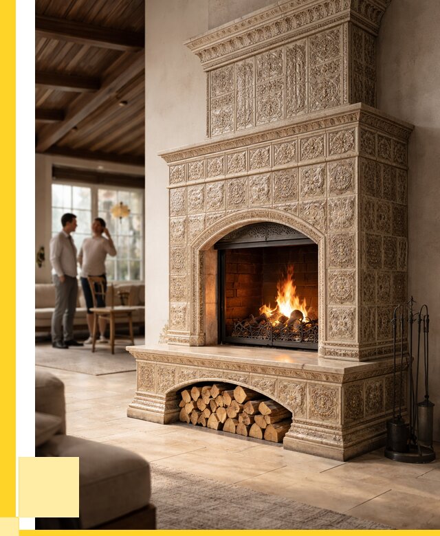 Купить изразцовый камин в Батайске от 253025 р. | ЭриданБтс