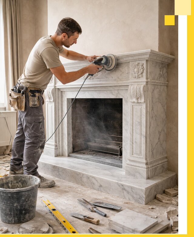 Изготовление и установка мраморных каминов в Батайске под ключ