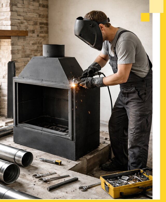 Продажа и установка металлических каминов в Батайске под ключ