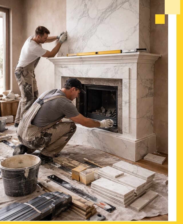 Отделка каминов в Батайске качественные облицовочные работы