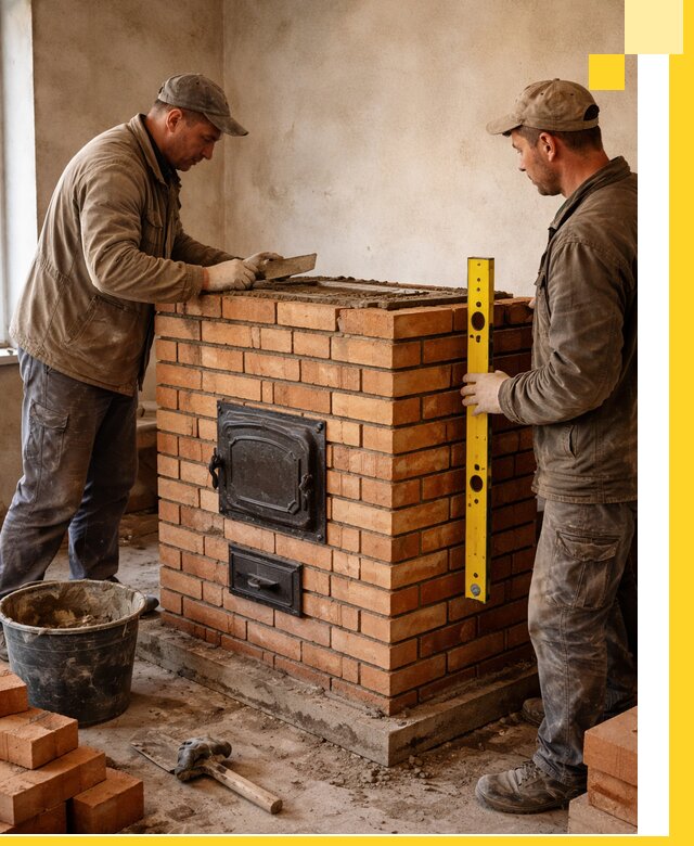 Отопительные печи под ключ в Батайске, установка и сборка