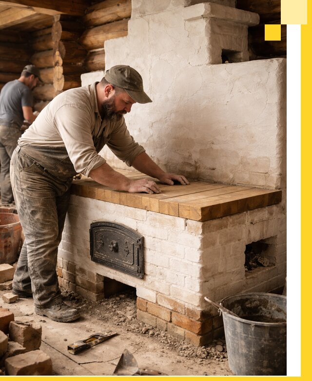 Проектирование и установка русской печи с лежанкой в Батайске