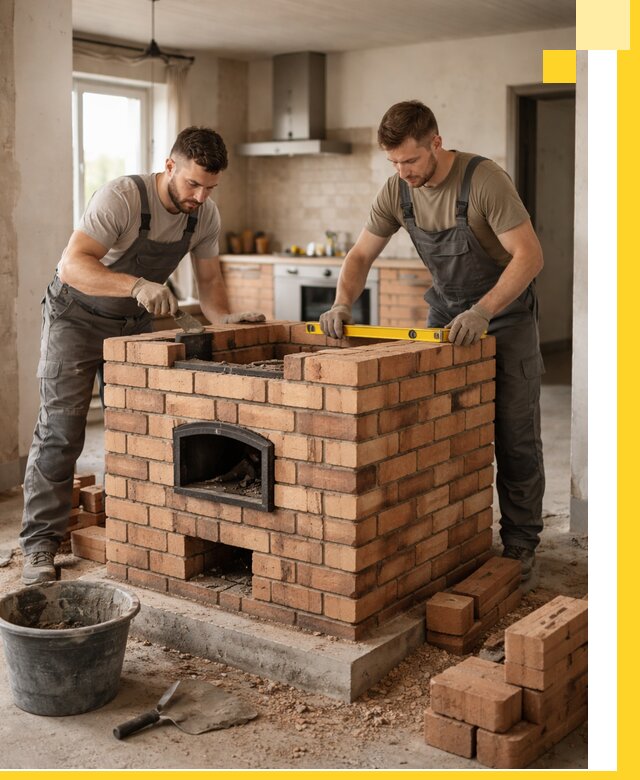 Установка и монтаж печей в частном доме в Батайске под ключ