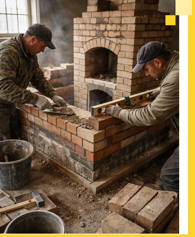 Изготовление и монтаж печей и каминов из кирпича в Батайске