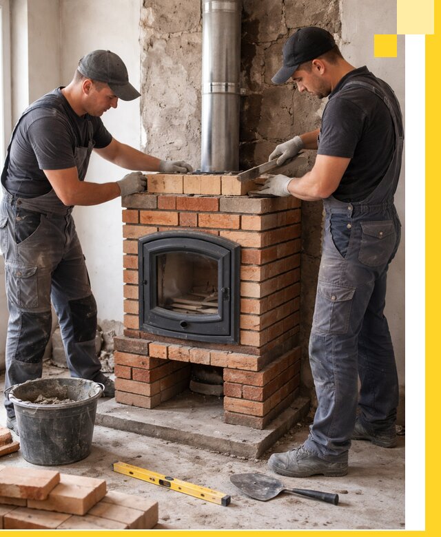 Монтаж печи камина под ключ в Батайске с гарантией и пусконаладкой