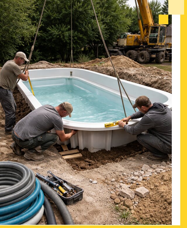 Установка и монтаж композитных бассейнов под ключ в Батайске