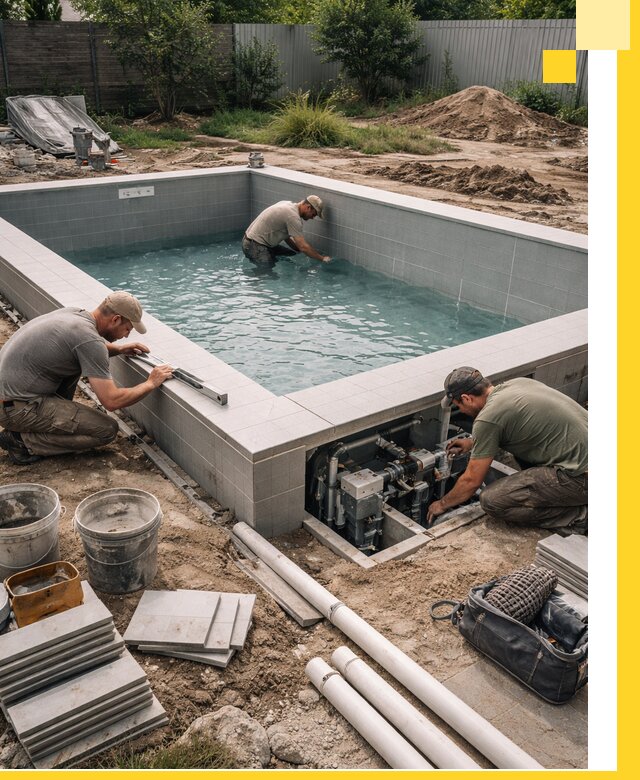 Строительство и монтаж бассейнов для дачи под ключ в Батайске