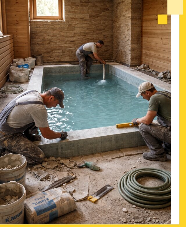 Проектирование и строительство бассейнов для бани в Батайске