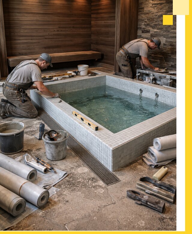 Установка и строительство бассейнов для сауны в Батайске