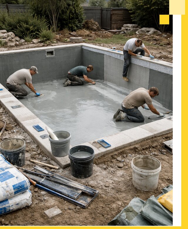 Изготовление и монтаж чаши бассейна под ключ в Батайске