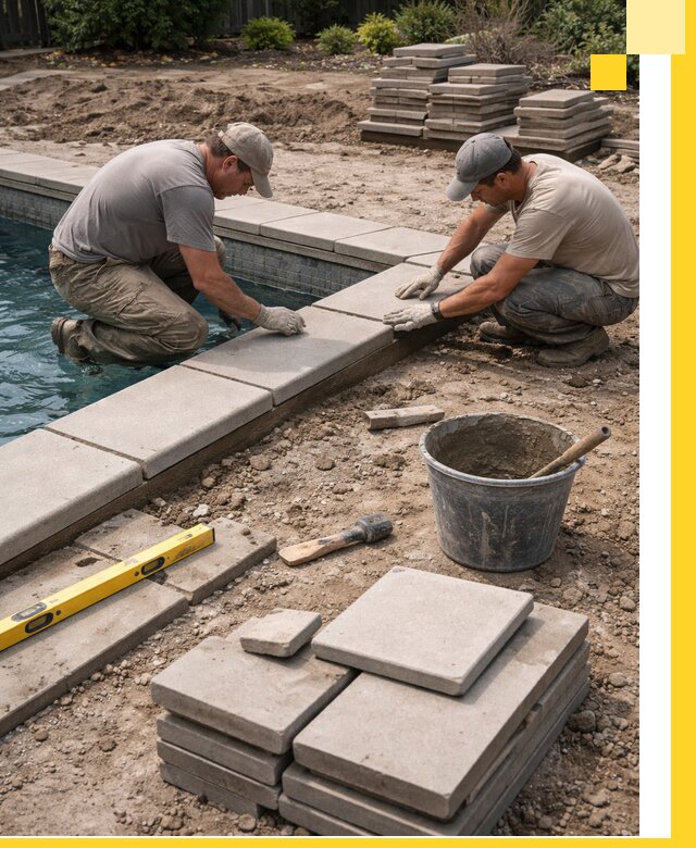 Установка и изготовление копингового камня для бассейнов в Батайске