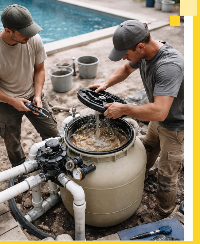 Установка и обслуживание песочных фильтров для бассейнов в Батайске