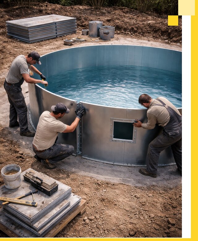 Круглые бассейны под ключ в Батайске проектирование и монтаж