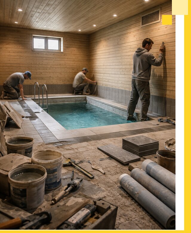 Строительство бани с бассейном и сауной под ключ в Батайске