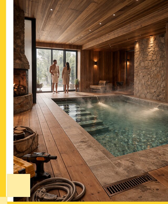 Проекты бань с бассейном под ключ в Батайске от 75908 р., ЭриданБтс