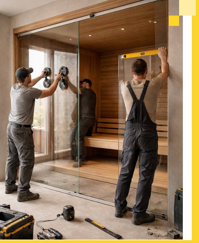 Производство и монтаж стеклянных саун под ключ в Батайске