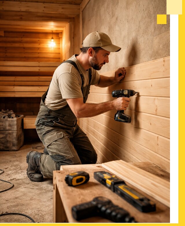 Профессиональная внутренняя отделка бани в Батайске под ключ