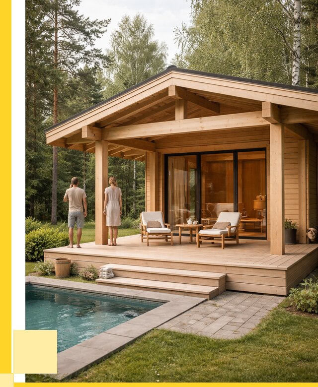 Бани с террасой под ключ в Батайске от 607260 р. | ЭриданБтс