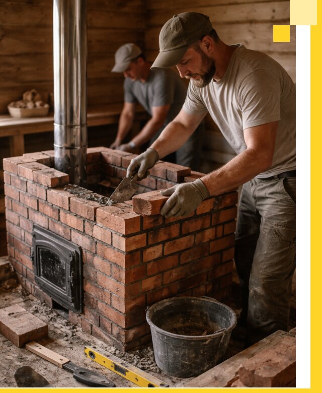 Кирпичные печи для бани под ключ в Батайске, проект и монтаж