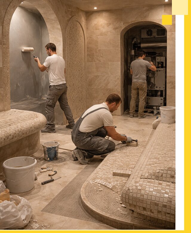 Строительство бани с хамамом и бассейном под ключ в Батайске