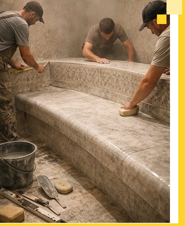 Изготовление и установка сидений для хамама в Батайске